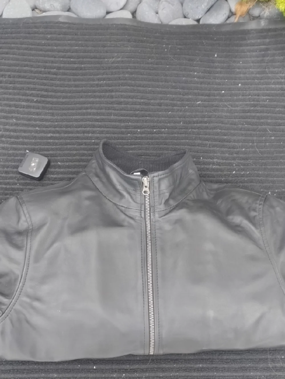 Black  Leather Bomber Jacket